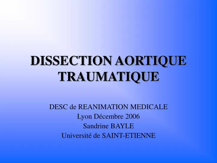 dissection aortique traumatique