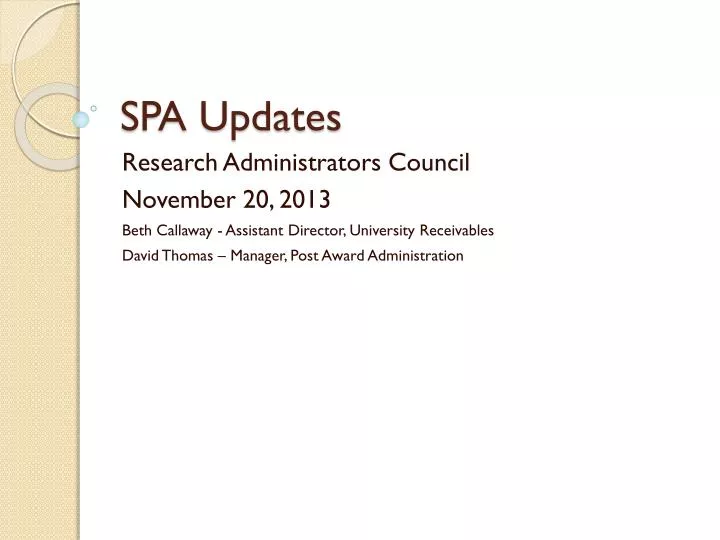 spa updates