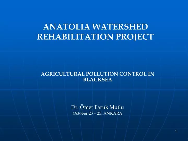 anatolia watershed rehabilitation project