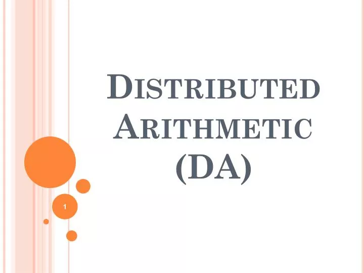distributed arithmetic da