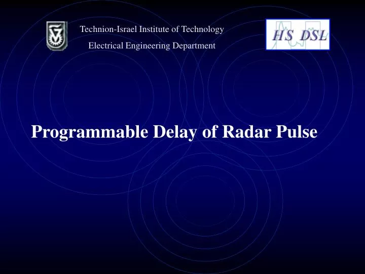 programmable delay of radar pulse