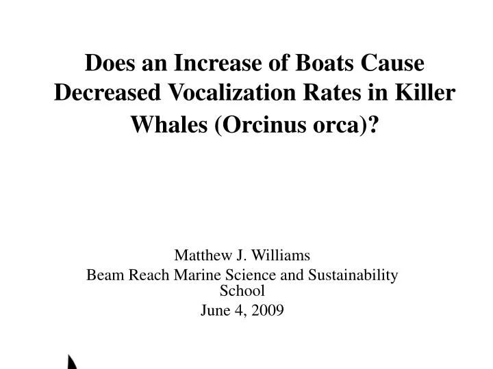 does an increase of boats cause decreased vocalization rates in killer whales orcinus orca