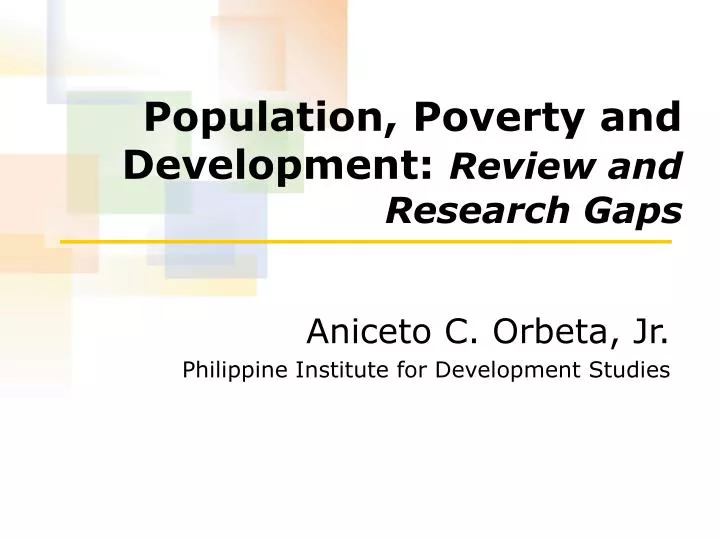 population poverty and development review and research gaps