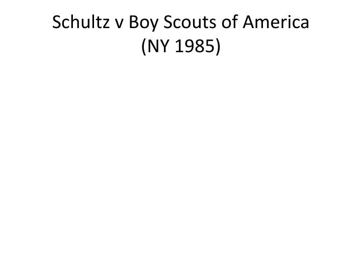schultz v boy scouts of america ny 1985