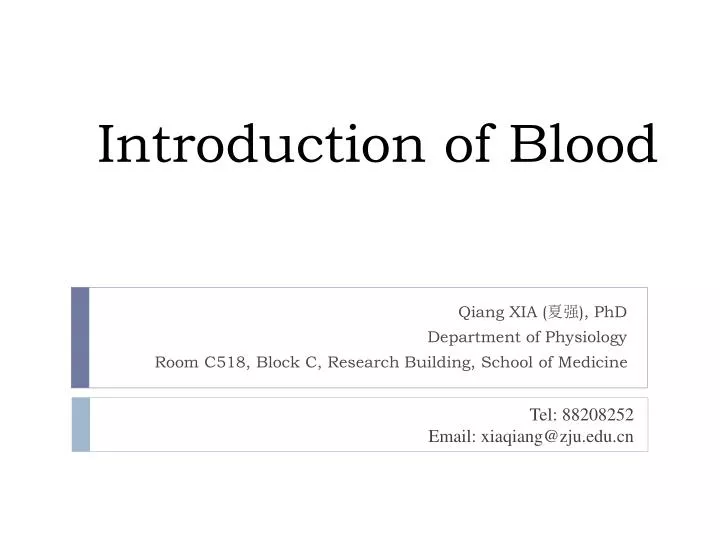 introduction of blood