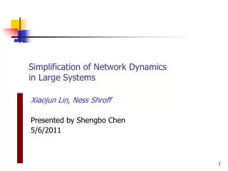 Simplification of Network Dynamics in Large Systems