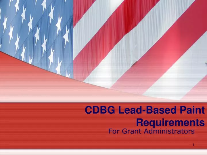cdbg lead based paint requirements