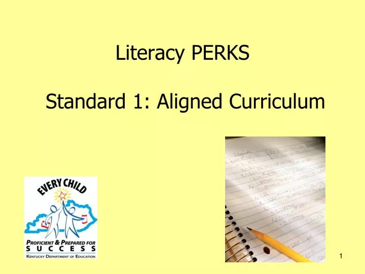 literacy perks standard 1 aligned curriculum