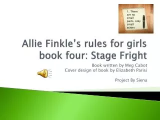 Allie Finkle’s rules for girls book four: Stage Fright