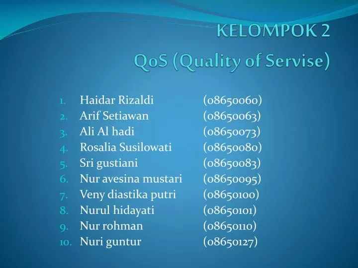 kelompok 2 qos quality of servise