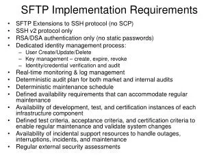 SFTP Implementation Requirements