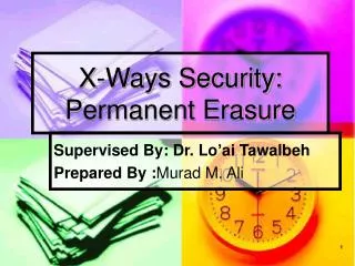 X-Ways Security: Permanent Erasure