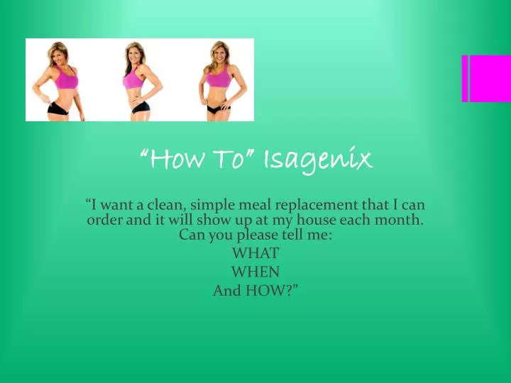 how to isagenix
