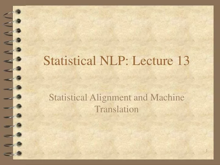 statistical nlp lecture 13