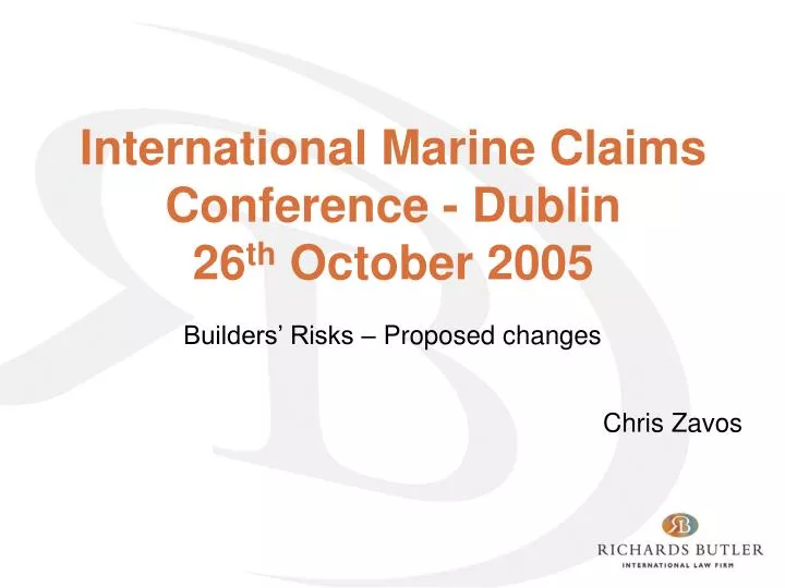 international marine claims conference dublin 26 th october 2005