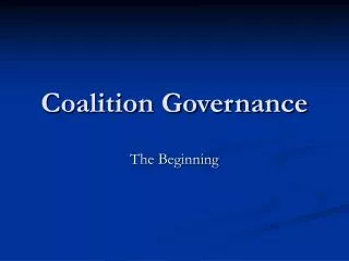 Coalition Governance