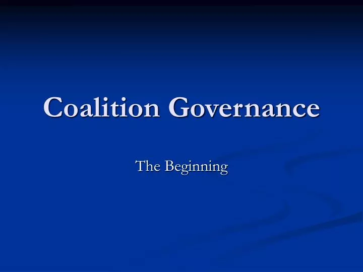 coalition governance