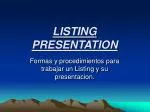 LISTING PRESENTATION - slide 1