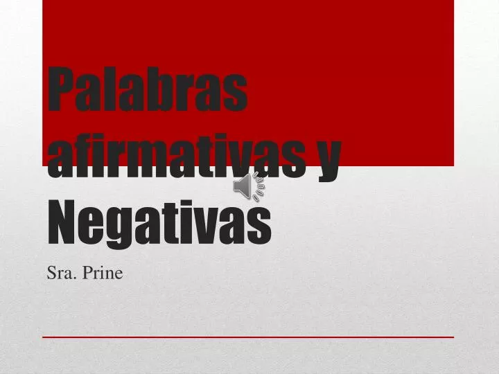 palabras afirmativas y negativas