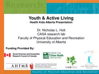 Youth &amp; Active Living Health Kids Alberta Presentation
