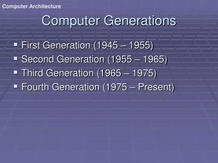 computer generations