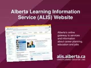 Alberta Learning Information Service (ALIS) Website