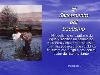 El Sacramento del bautismo