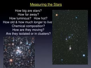 Measuring the Stars