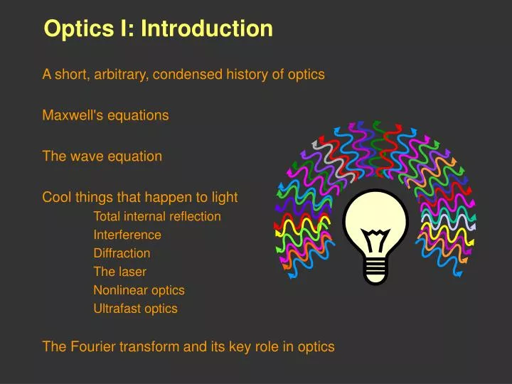 optics i introduction