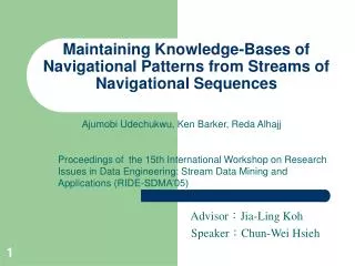 Maintaining Knowledge-Bases of Navigational Patterns from Streams of Navigational Sequences