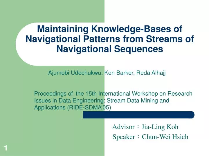 maintaining knowledge bases of navigational patterns from streams of navigational sequences