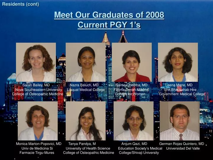 meet our graduates of 2008 current pgy 1 s
