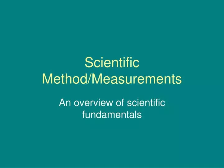 scientific method measurements