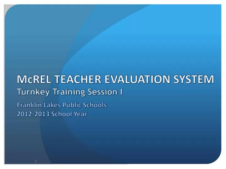 mcrel teacher evaluation system turnkey training session i