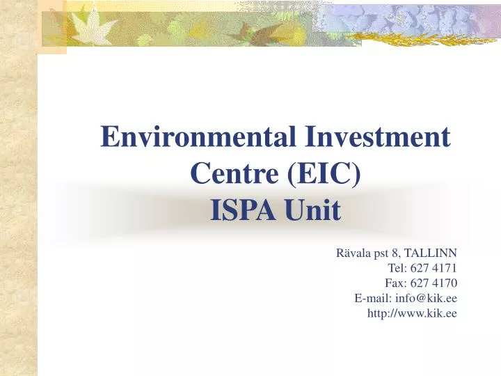 environmental investment centre eic ispa unit