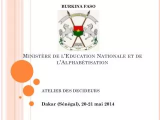 Ministère de l’Education Nationale et de l’Alphabétisation