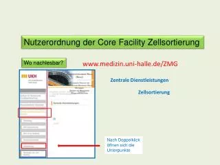 Nutzerordnung der Core Facility Zellsortierung