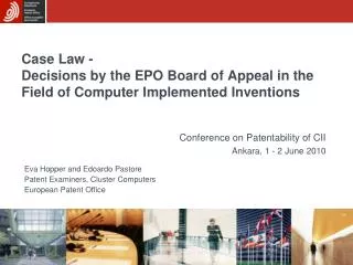 Case Law - Decisions by the EPO Board of Appeal in the Field of Computer Implemented Inventions