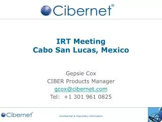 IRT Meeting Cabo San Lucas, Mexico