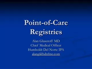 Point-of-Care Registries