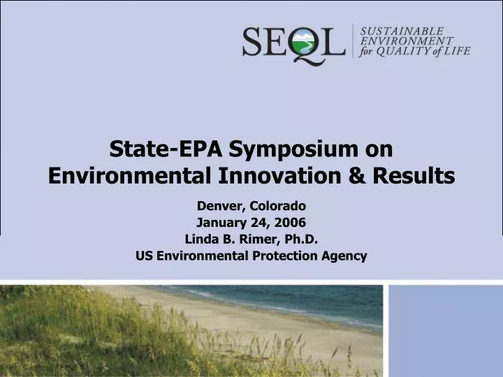 state epa symposium on environmental innovation results