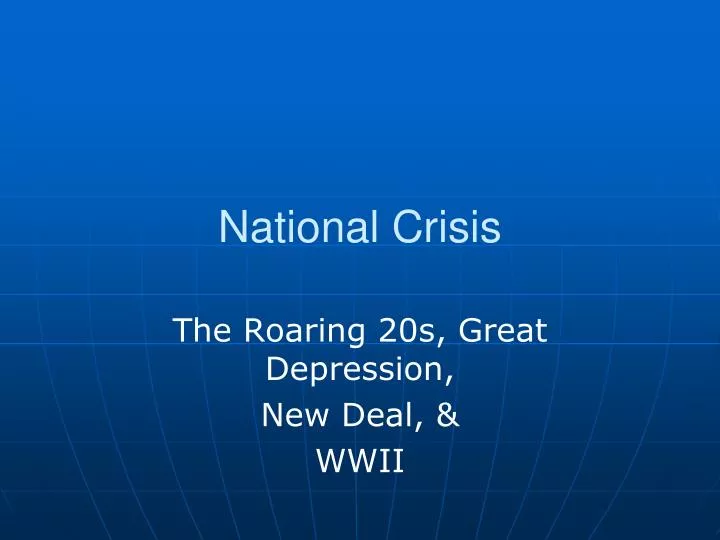 national crisis