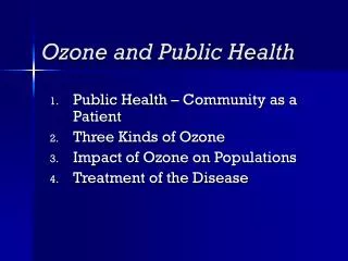 Ozone and Public Health