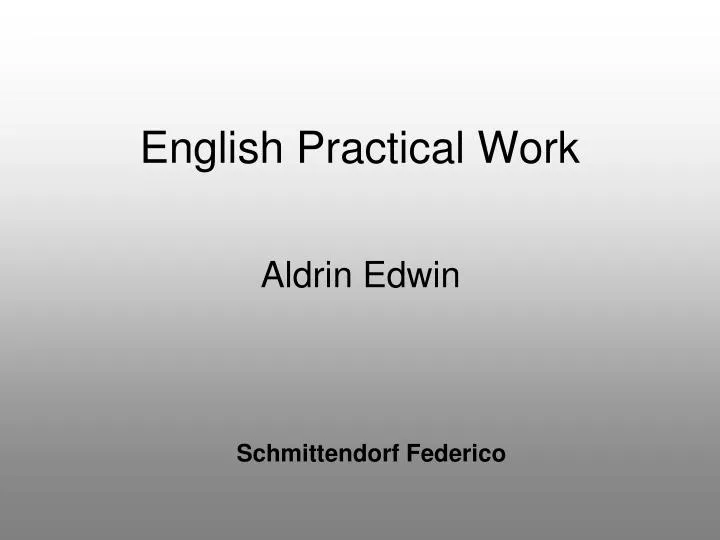 english practical work