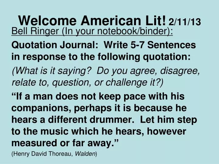 welcome american lit 2 11 13