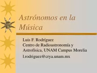 Astrónomos en la Música