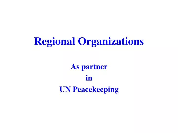 regional organizations