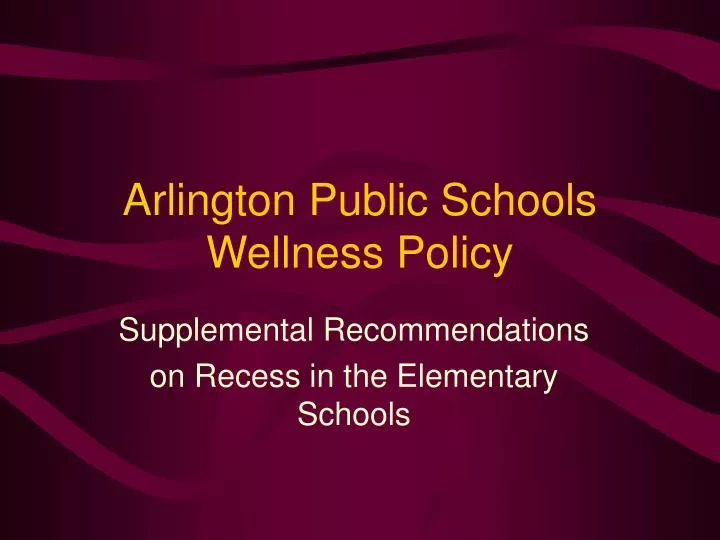 arlington public schools wellness policy