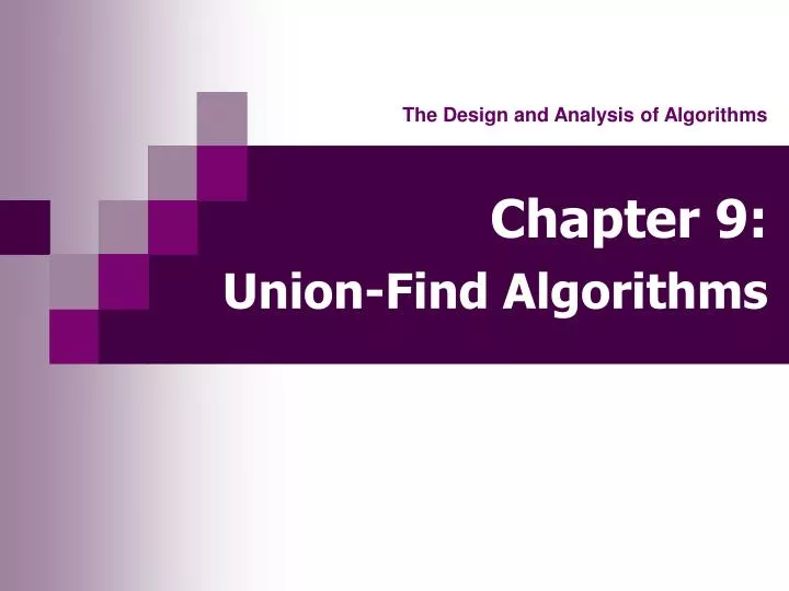chapter 9 union find algorithms