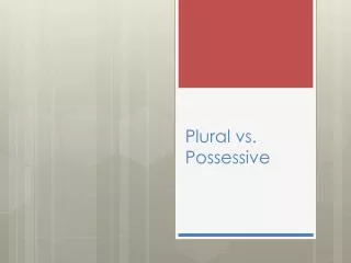 Plural vs. Possessive